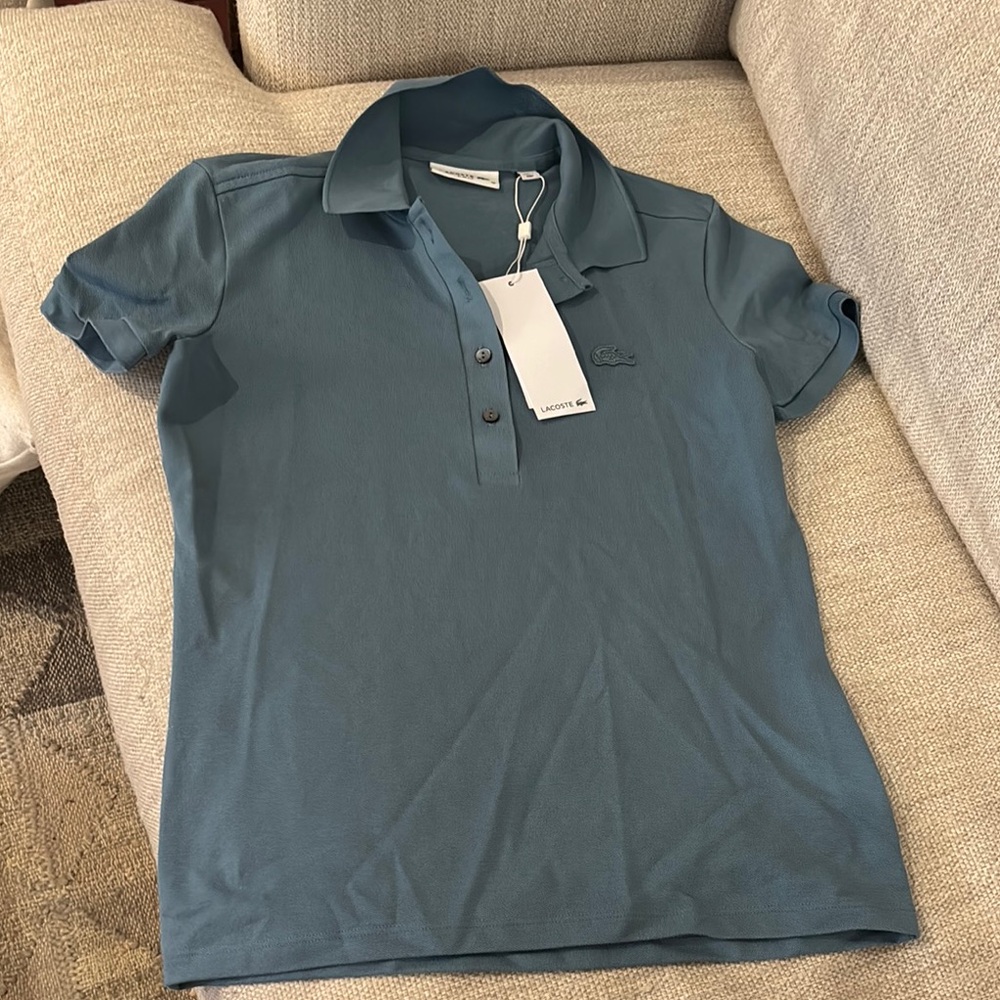 Lacoste Women's Teal Button Down Shirt slim fit 4